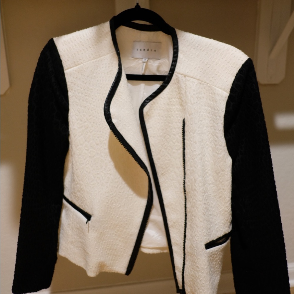 Sandro Black and Cream Blazer